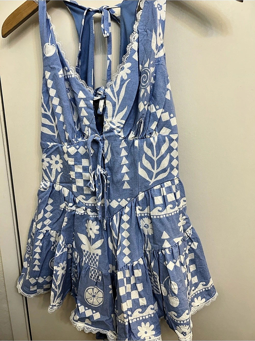 RSQ Blue & White romper  Size Small Like New